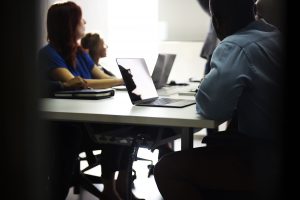 negative space desk macbook man woman rawpixel