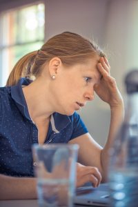 stressed woman working