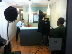 Behind-the-scenes shot at Real Health.